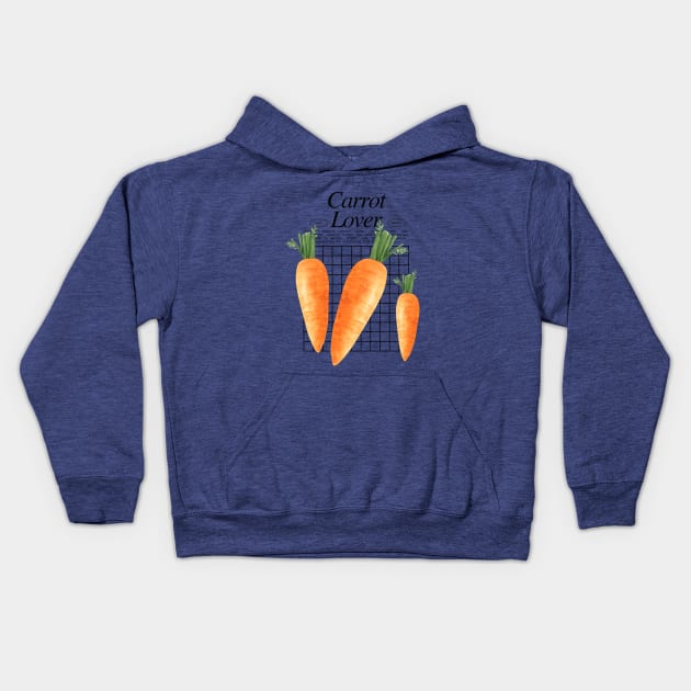 Carrot Lover - Root Vegetables Kids Hoodie by Millusti